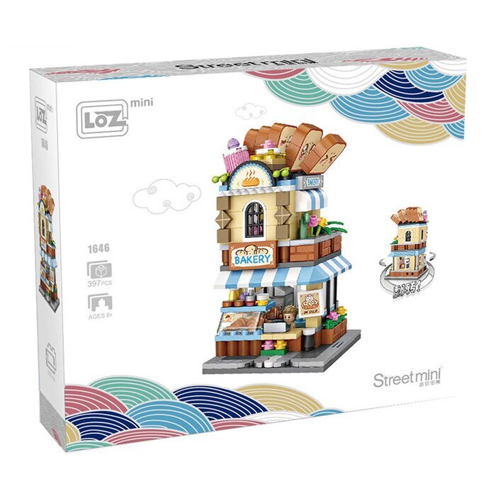 LOZ Street Series - Bakery Shop Building Bricks Set 19.5x16.5x4.5cm