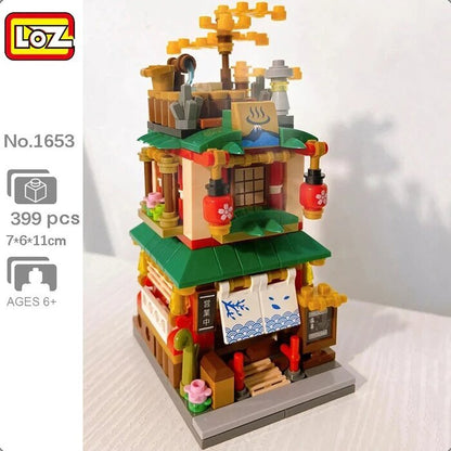 LOZ Street Series - Hot Spring House Building Bricks Set 16.5x12.5x8cm