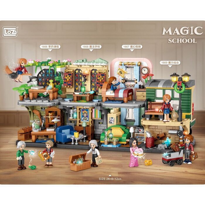 LOZ Magic Academy Street Series - Magic School Building Bricks Set 16.5x12.5x8cm