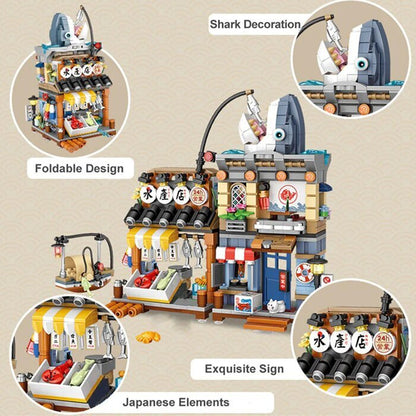 LOZ Street Series - Fish shop Building Bricks Set 15 x 20 x 8cm