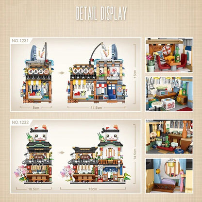 LOZ Street Series - Fish shop Building Bricks Set 15 x 20 x 8cm