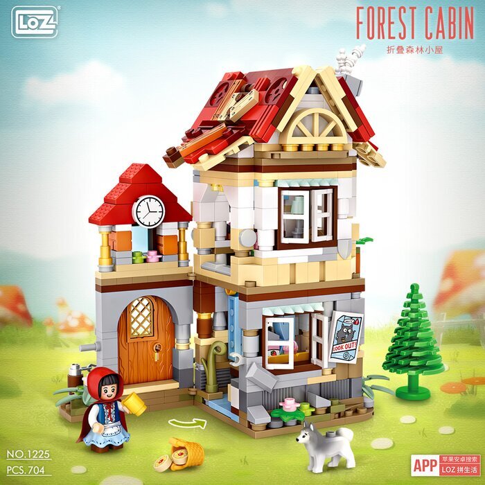 LOZ Mini Blocks - Forest Cabin Building Bricks Set 24 x 20.5 x 5cm