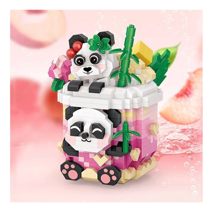 LOZ Mini Blocks - Panda Peach Oolong Building Bricks Set 11 x 11 x 11cm