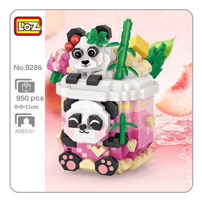 LOZ Mini Blocks - Panda Peach Oolong Building Bricks Set 11 x 11 x 11cm