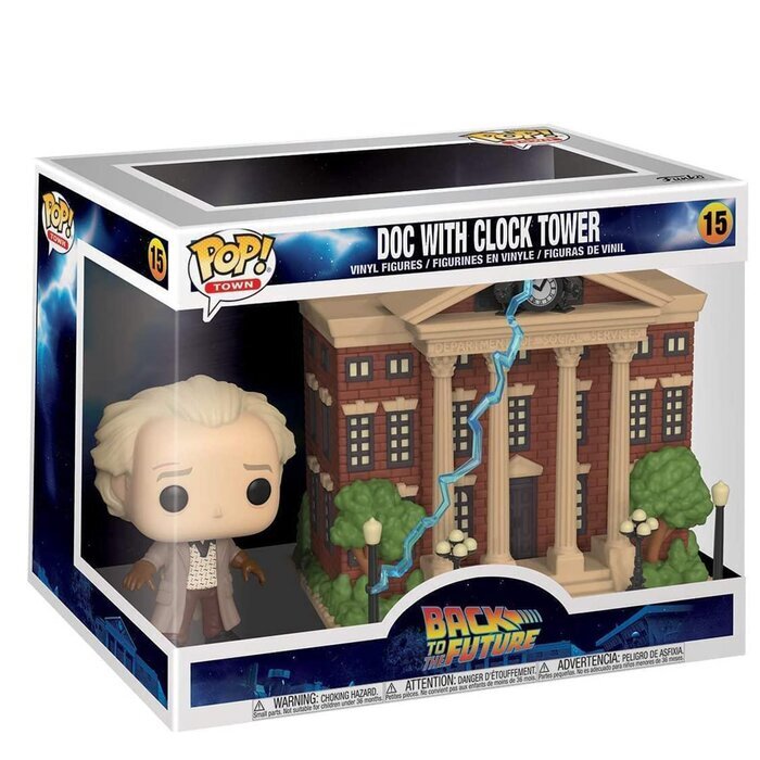 Funko POP Town: Back to the Future, Doc with Clock Tower Toy Figures 19x25x15cm