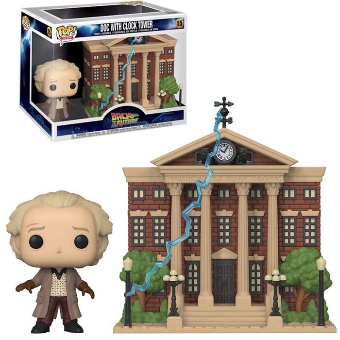 Funko POP Town: Back to the Future, Doc with Clock Tower Toy Figures 19x25x15cm