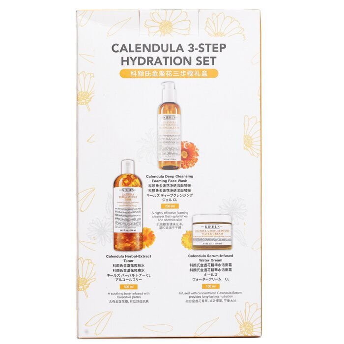 Kiehl's Calendula 3 Step Hydration Set: Face Wash 230ml + Toner 500ml + Water Cream 100ml 3pcs
