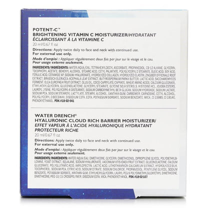 Peter Thomas Roth Day & Night Moisture Must Haves Kit: Porent C Vitamin C Moisturizer 20ml+Water Drerch Rich Barrier Moisturizer 20ml 2pcs