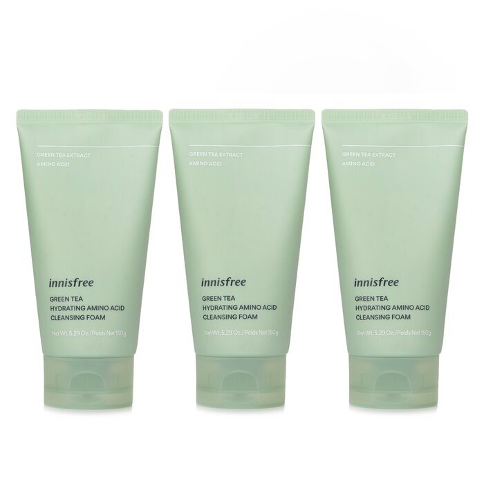 Innisfree ���Super Saver Pack���Green Tea Hydrating Amino Acid Cleansing Foam x3 150g/5.29oz x3