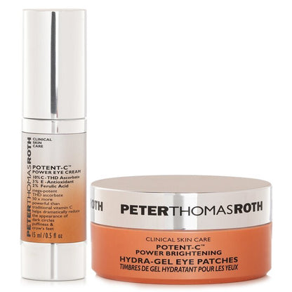 Peter Thomas Roth Clinically Stronger Brighetning 2 Piece Kit Of Full Size: Potent C Power Eye Cream 15ml+ Hydra Gel Eye Patches 30 Pairs 2pcs