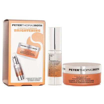 Peter Thomas Roth Clinically Stronger Brighetning 2 Piece Kit Of Full Size: Potent C Power Eye Cream 15ml+ Hydra Gel Eye Patches 30 Pairs 2pcs