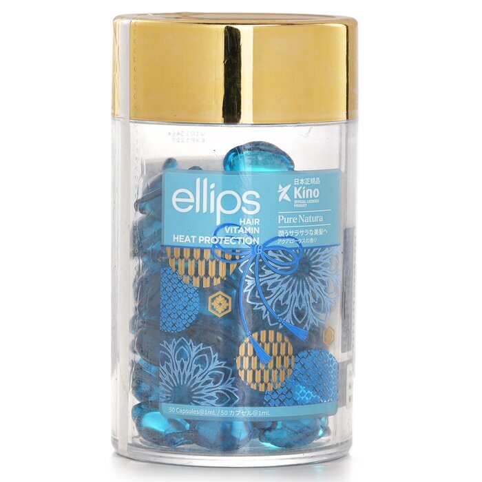 Ellips Hair Vitamin Heat Protection Oil - Pure Natura (Blue) 50capsules x1ml