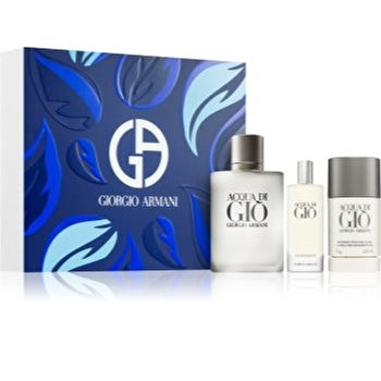 Giorgio Armani Acqua Di Gio Man Set Eau De Toilette 100ml & Eau De Toilette 15ml & Deo Stick Alcohol - Free 75g