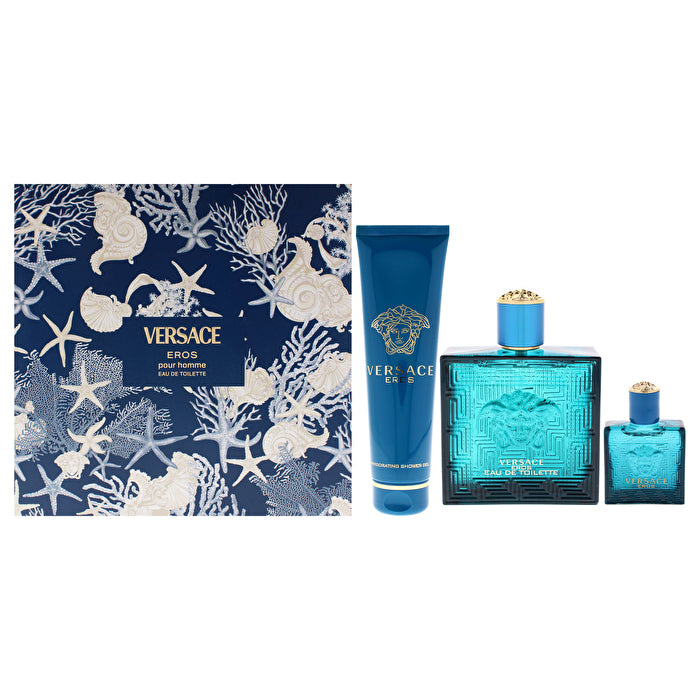 Versace Eros Gift Set Eau De Toilette 100ml Shower Gel 150ml And Miniature Eau De Toilette 5ml 100ml