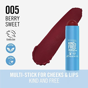 Rimmel London Kind & Free # 005 Berry Sweet Woman 5g Multi-stick For Cheeks & Lips