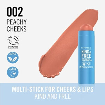 Rimmel London Kind & Free # 002 Peachy Cheeks Woman 5g Multi-stick For Cheeks & Lips