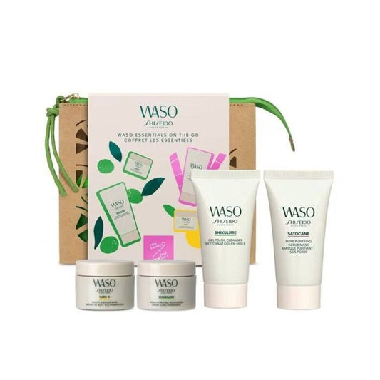Shiseido Waso Esentials On The Go Woman Set (oil Clener 30ml & Cream 15ml & Sleep Mask 15ml & Scrub M