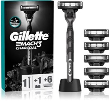 Gillette Mach3 Charcoal - Razor & 6 Replacement Heads
