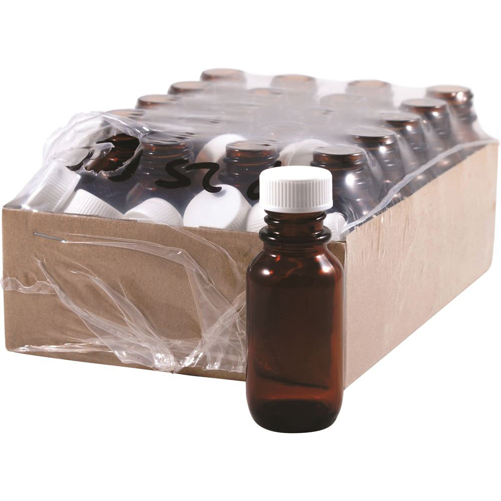 Bottle Glass Amber 25ml with Dripolator Insert 20 Pack