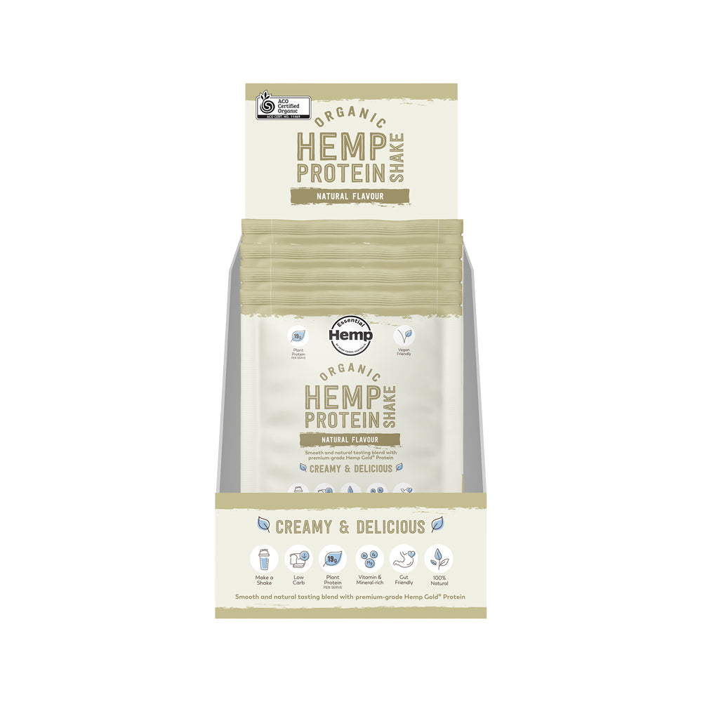 Hemp Foods Australia Organic Hemp Protein Shake Natural Sachet 35g x 7 Display
