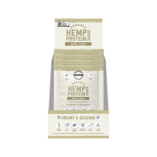 Hemp Foods Australia Organic Hemp Protein Shake Natural Sachet 35g x 7 Display