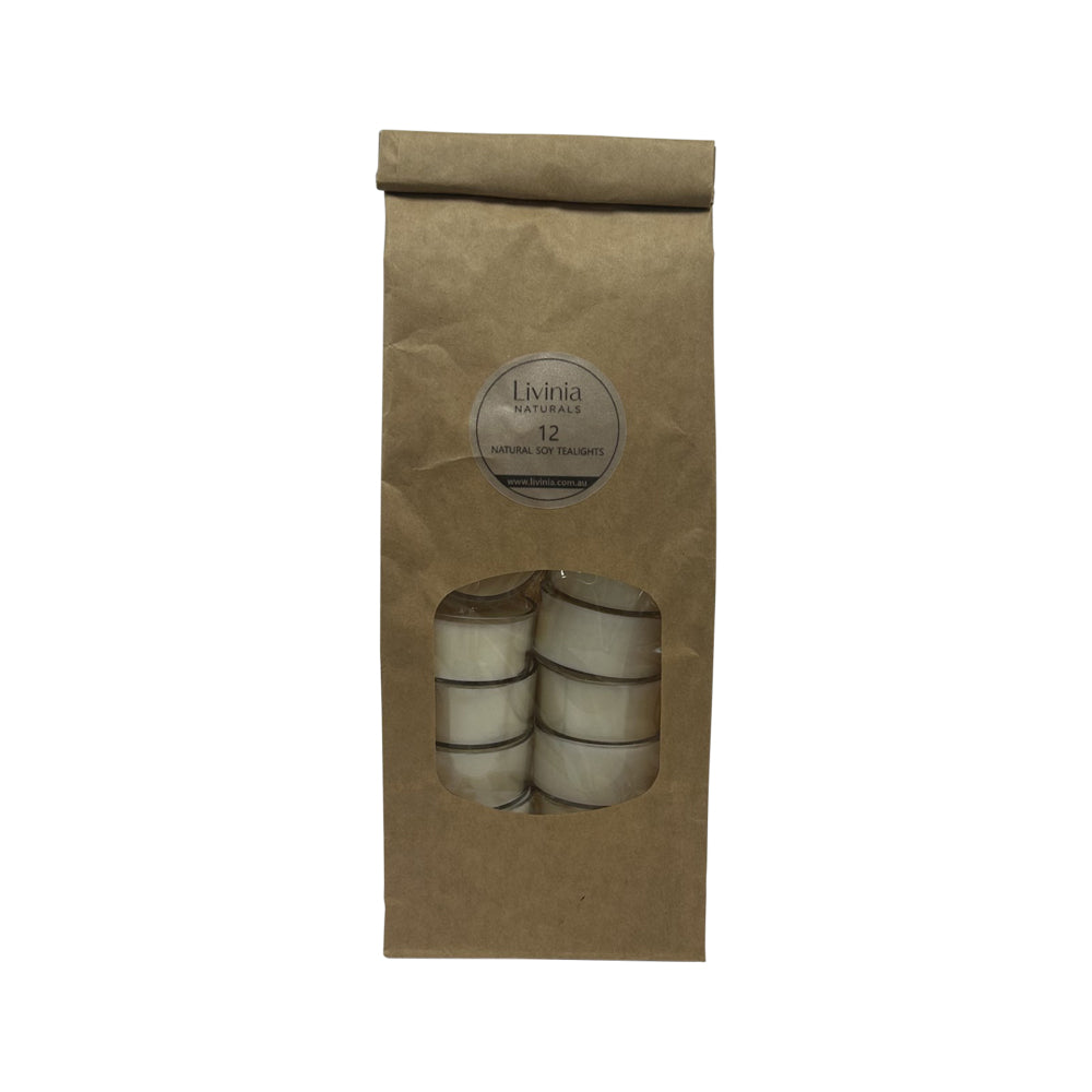 Livinia Naturals Soy Tea Light Candles x 12 Pack