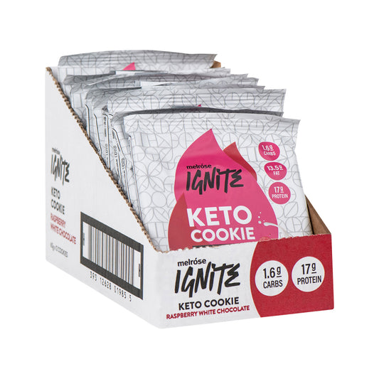 Melrose Ignite Keto Cookie Raspberry White Chocolate 60g x 12 Display